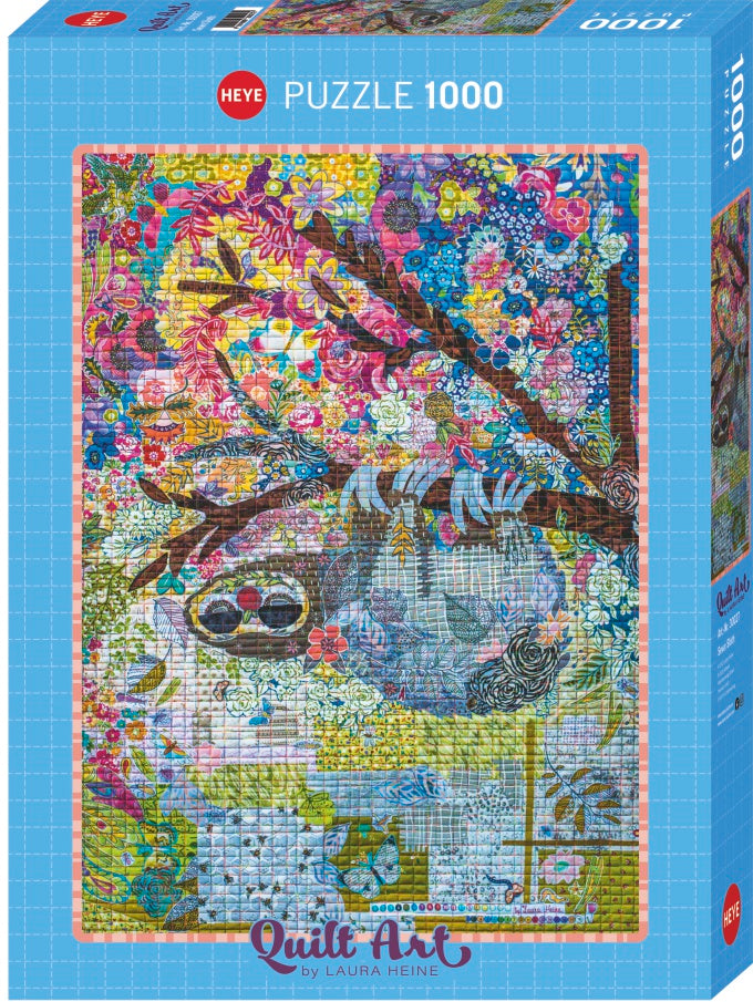 Sewn Sloth Quilt Art Laura Heine Heye 1000 Pieces Jigsaw Puz