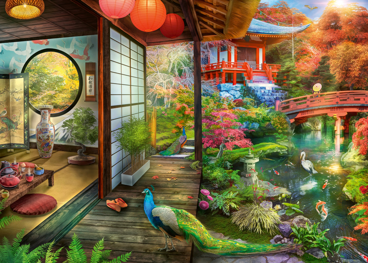 Japanese Garden Teahouse Ravensburger 1000 Pieces Jigsaw Puzzle japanese-garden-teahouse-ravensburger-1000-pieces-jigsaw-puzzle