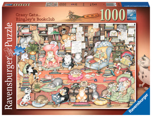 Ravensburger | Crazy Cats... Bingley's Bookclub | Linda Jane Smith | 1000 Pieces | Jigsaw Puzzle