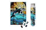 Stained Glass Orca - Marine Life | Micro Puzzles | 150 Pieces | Micro Jigsaw Puzzle