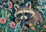 Raccoon In Flowers | CherryPazzi | 1000 Pieces | Jigsaw Puzzle
