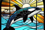Stained Glass Orca - Marine Life | Micro Puzzles | 150 Pieces | Micro Jigsaw Puzzle
