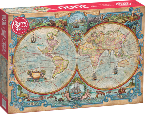 Great Discoveries World Map | CherryPazzi | 2000 Pieces | Jigsaw Puzzle