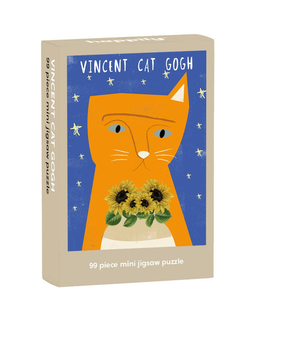 Vincent Cat Gogh - Nia Gould | Happily | 99 Pieces | Mini Jigsaw Puzzle