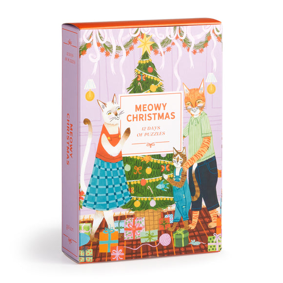Meowy Christmas - 12 Days of Puzzles | Joanna Letz | Galison | 500 Pieces (12 x 42) | Jigsaw Puzzle