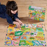 Alphabet Of Dinosaurs | Eeboo | 36 XXL Pieces | Round Jigsaw Puzzle