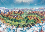 Alpine Mountain World - Map Art | Cormar, HC Berann | Heye | 2000 Pieces | Jigsaw Puzzle