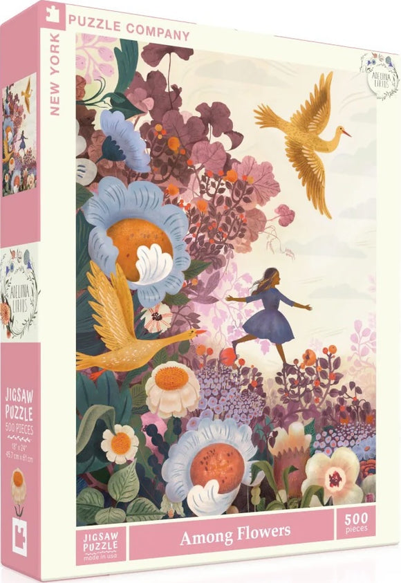 Among Flowers - Adelina Lirus | New York Puzzle Company | 500 Pieces | Jigsaw Puzzle
