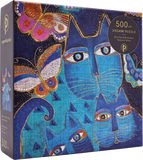 Blue Cats & Butterflies - Fantastic Felines | Paperblanks | 500 Pieces | Jigsaw Puzzle