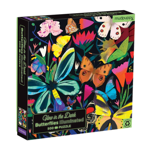 Butterflies Illuminated - Glow In The Dark | Mudpuppy | 500 Pieces | Jigsaw Puzzle