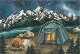 Camping In The Pacific Northwest | Kendra VanDruff | Micro Puzzles | 150 Pieces | Micro Jigsaw Puzzle