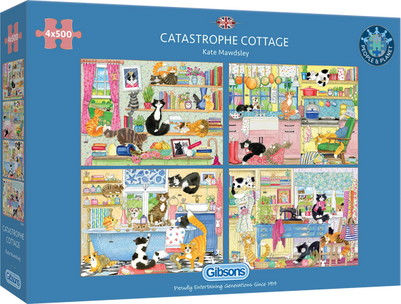 Catastrophe Cottage - Kate Mawdsley | Gibsons | 4 X 500 Pieces | Jigsaw Puzzle