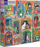 Cats In Windows - Asta Barrington | Eeboo | 1000 Pieces | Jigsaw Puzzle
