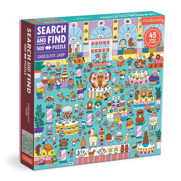 Chocolate Shop - Search & Find | Mudpuppy | 500 Pieces | Jigsaw Puzzle