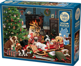 Christmas Puppies - Robert Giordano | Cobble Hill | 500 Pieces | Jigsaw Puzzle