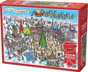 Cobble Hill | 12 Days Of Christmas - Doodletown | Dave Whamond | 1000 Pieces | Jigsaw Puzzle