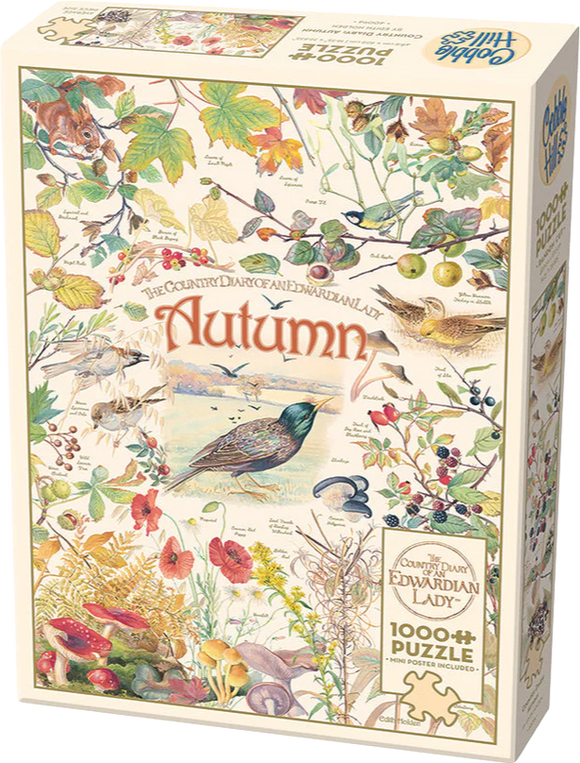 Autumn - Country Diary | Edith Holden | Cobble Hill | 1000 Pieces | Jigsaw Puzzle