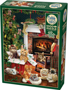 Cobble Hill | Christmas Kittens - Robert Giordano | 1000 Pieces | Jigsaw Puzzle