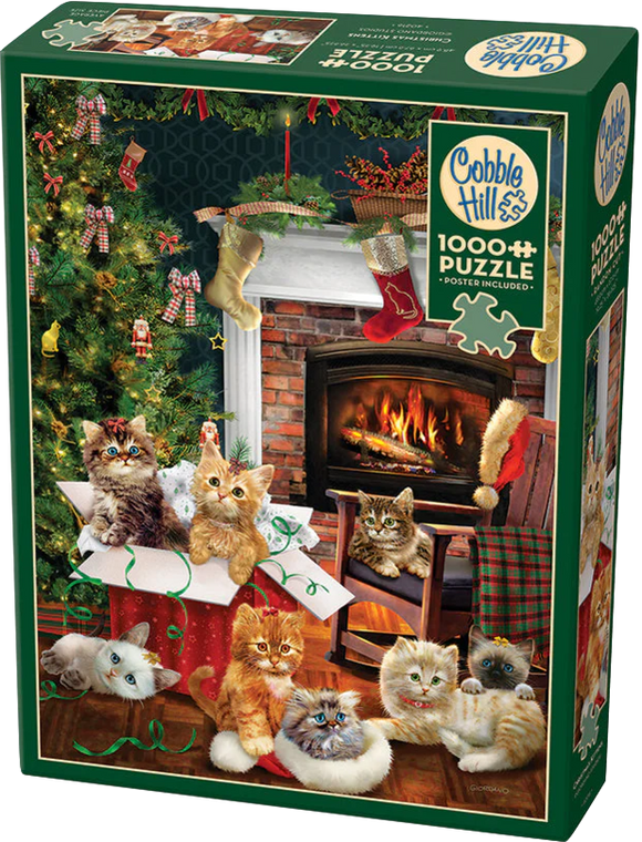 Cobble Hill | Christmas Kittens - Robert Giordano | 1000 Pieces | Jigsaw Puzzle