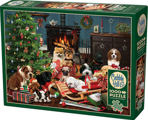 Cobble Hill | Christmas Puppies - Robert Giordano | 1000 Pieces | Jigsaw Puzzle