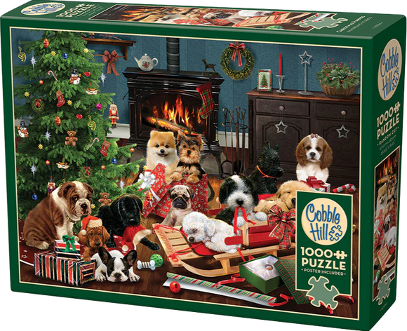 Cobble Hill | Christmas Puppies - Robert Giordano | 1000 Pieces | Jigsaw Puzzle