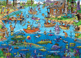 Gone Fishing - Doodletown | Dave Whamond | Cobble Hill | 1000 Pieces | Jigsaw Puzzle