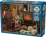 Kittens by the Stove - Robert Giordano | Cobble Hill | 500 Pieces | Jigsaw Puzzle