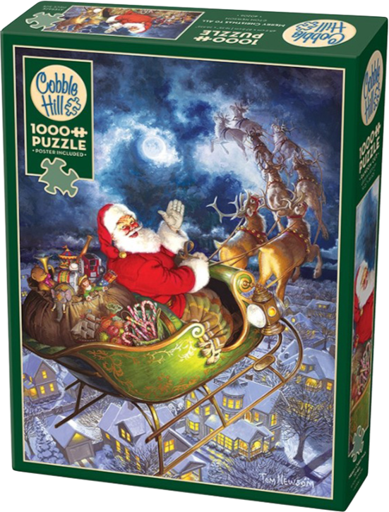 Merry Christmas To All - Tom Newsom | Cobble Hill | 1000 Pieces | Jigsaw Puzzle