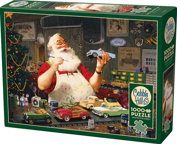Cobble Hill | Santa Painting Cars - Tom Newsom | 1000 Pieces | Jigsaw Puzzle