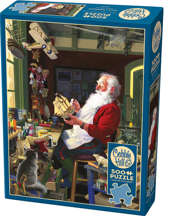 Santa's Workbench - Tom Newsom | Cobble Hill | 500 Pieces | Jigsaw Puzzle