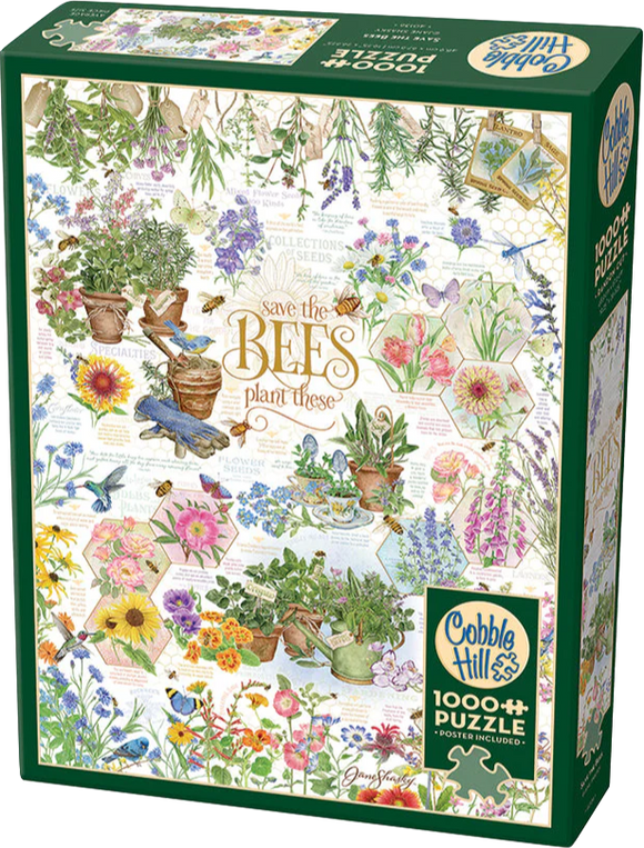 Cobble Hill | Save The Bees - Jane Shasky | 1000 Pieces | Jigsaw Puzzle