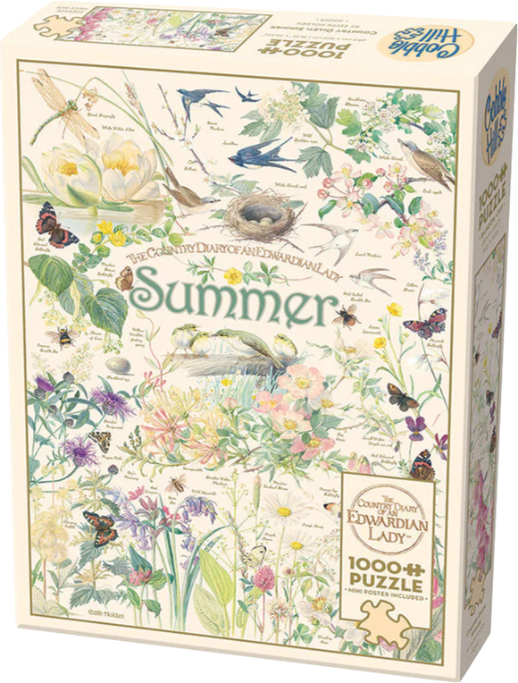 Cobble Hill | Summer - Country Diary | Edith Holden | 1000 Pieces | Jigsaw Puzzle