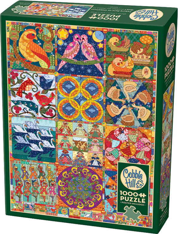 Cobble Hill | Twelve Days Of Christmas Quilt | 1000 Pieces | Jigsaw Puzzle