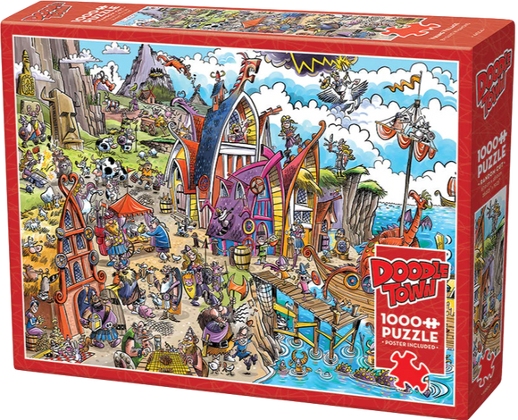 Cobble Hill | Viking Village - Doodletown | Dave Whamond | 1000 Pieces | Jigsaw Puzzle