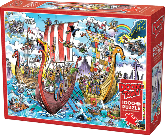Cobble Hill | Viking Voyage - Doodletown | Dave Whamond | 1000 Pieces | Jigsaw Puzzle