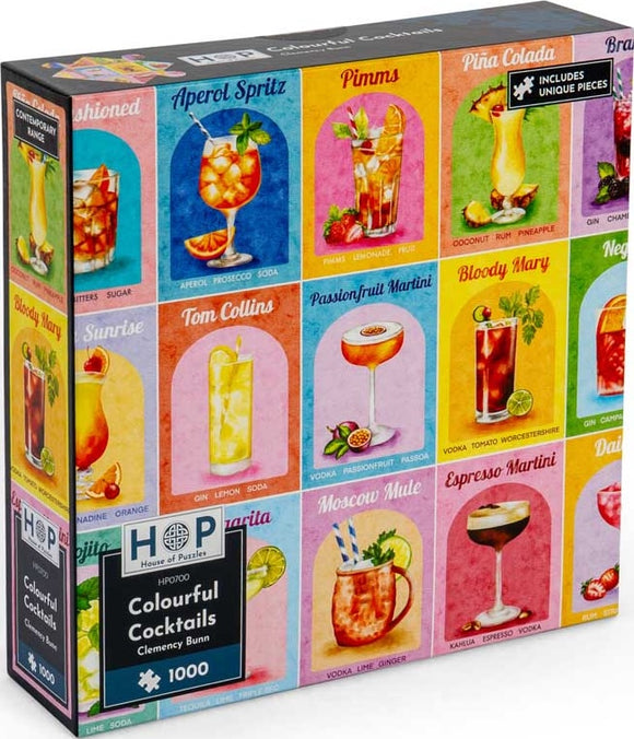 Colourful Cocktails - Clemency Bunn | House Of Puzzles | 1000 Pieces | Jigsaw Puzzle