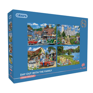 Day Out With The Family - Trevor Mitchell | Gibsons | 4 X 500 Pieces | Jigsaw Puzzle