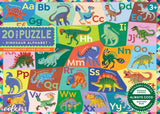 Dinosaur Alphabet - Sarah Walsh | Eeboo | 20 XL Pieces | Jigsaw Puzzle