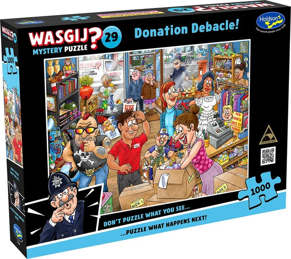 Donation Debacle! - Mystery No.29 | Wasgij? | Holdson | 1000 Pieces | Jigsaw Puzzle