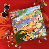 Beach Umbrellas - Lucia Calfapietra | Eeboo | 1000 Pieces | Jigsaw Puzzle