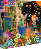 Bookstore Astronomers - Ashikin Hussin | Eeboo | 500 Pieces | Jigsaw Puzzle