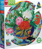 Bouquet & Birds - Fumiha Tanaka | Eeboo | 500 Pieces | Round Jigsaw Puzzle