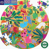 Busy Cats - Monika Forsberg | Eeboo | 100 Pieces | Round Jigsaw Puzzle