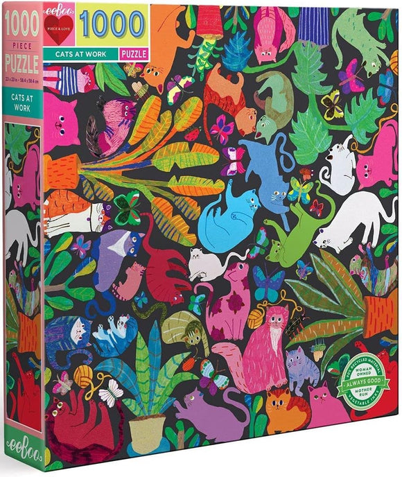 Cats At Work - Monika Forsberg | Eeboo | 1000 Pieces | Jigsaw Puzzle