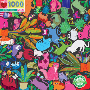 Cats At Work - Monika Forsberg | Eeboo | 1000 Pieces | Jigsaw Puzzle