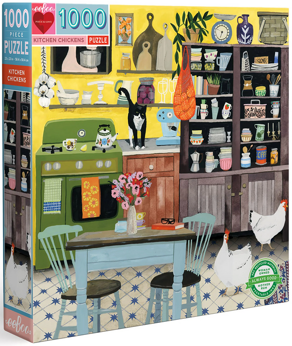 Kitchen Chickens - Anisa Makhoul | Eeboo | 1000 Pieces | Jigsaw Puzzle