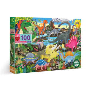 Eeboo | Land Of Dinosaurs | 100 Pieces | Jigsaw Puzzle