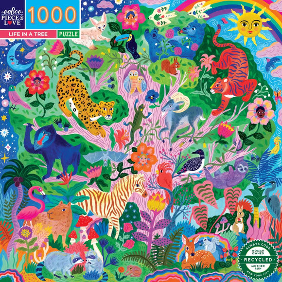 Eeboo | Life In A Tree - Sarah Walsh | 1000 Pieces | Jigsaw Puzzle