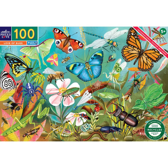 Eeboo | Love Of Bugs | 100 Pieces | Jigsaw Puzzle