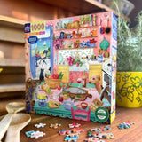 Pink Kitchen - Maria Over | Eeboo | 1000 Pieces | Jigsaw Puzzle